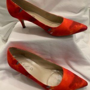 Unisa Bright Orange Patterned Pumps